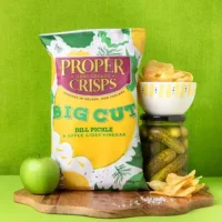 dill pickle and apple cider vinegar big cut crips green apple