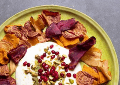 Whipped Feta, Pomegranate and Pistachio Dip